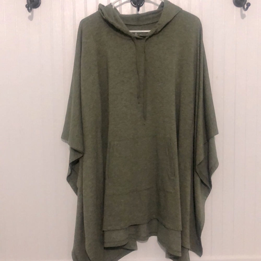 Cuddl Duds Comfortwear SOFT French Terry Hooded Poncho - Picture 2 of 4